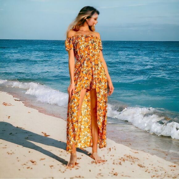 Xhilaration FLORAL PRINT SHORT JUMPSUIT WITH MAXI XS - Picture 3 of 14